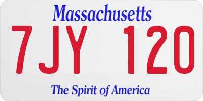 MA license plate 7JY120