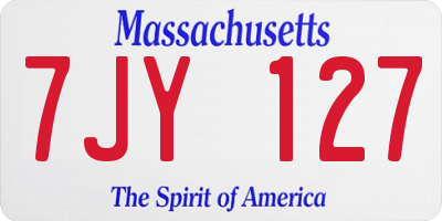 MA license plate 7JY127