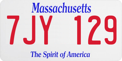 MA license plate 7JY129