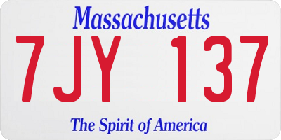 MA license plate 7JY137