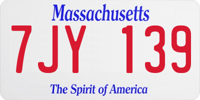 MA license plate 7JY139