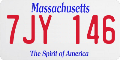 MA license plate 7JY146