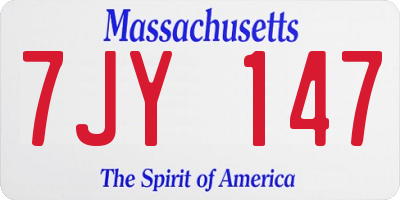 MA license plate 7JY147