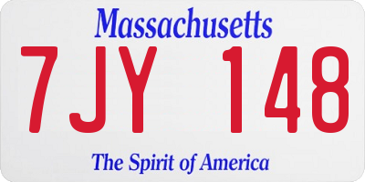 MA license plate 7JY148