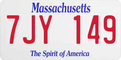 MA license plate 7JY149