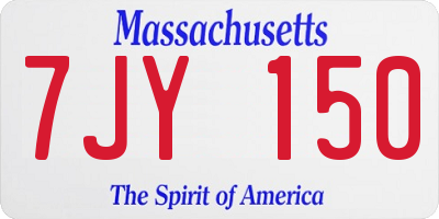 MA license plate 7JY150