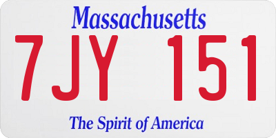 MA license plate 7JY151