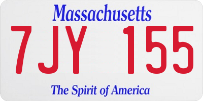 MA license plate 7JY155