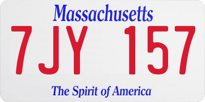 MA license plate 7JY157