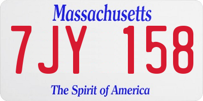 MA license plate 7JY158