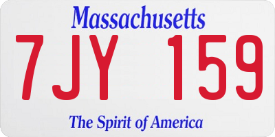 MA license plate 7JY159
