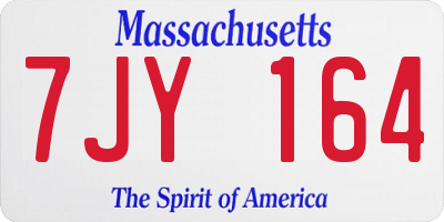 MA license plate 7JY164