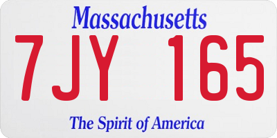MA license plate 7JY165