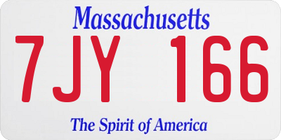 MA license plate 7JY166