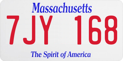 MA license plate 7JY168