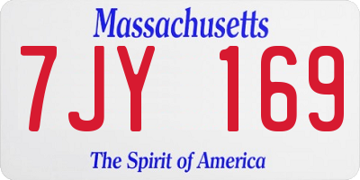 MA license plate 7JY169
