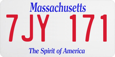 MA license plate 7JY171
