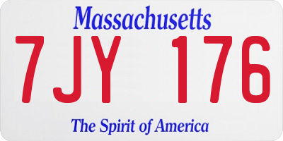 MA license plate 7JY176