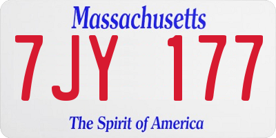 MA license plate 7JY177