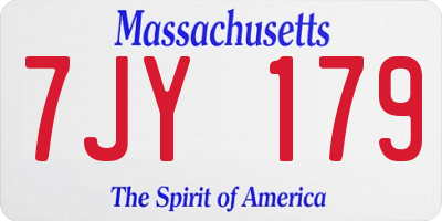 MA license plate 7JY179