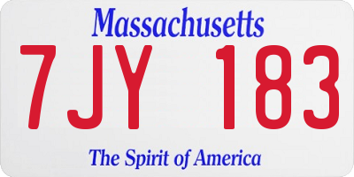MA license plate 7JY183