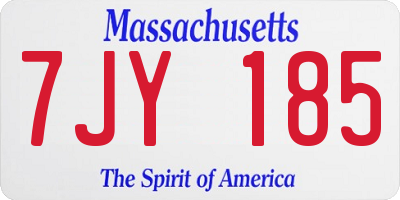 MA license plate 7JY185
