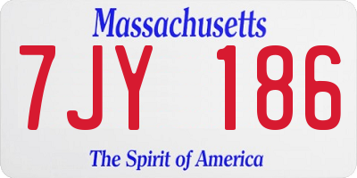 MA license plate 7JY186
