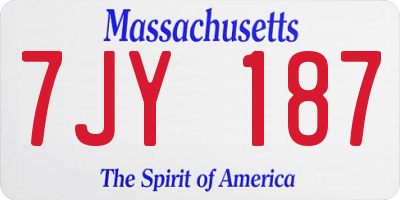 MA license plate 7JY187