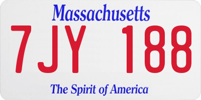 MA license plate 7JY188