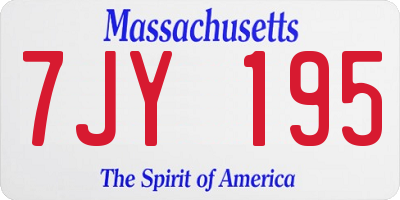 MA license plate 7JY195