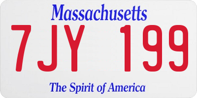 MA license plate 7JY199
