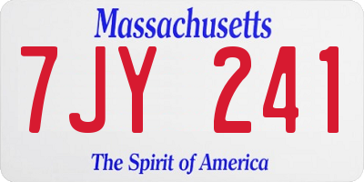 MA license plate 7JY241