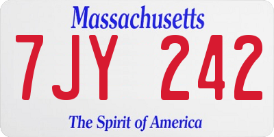 MA license plate 7JY242