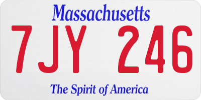 MA license plate 7JY246