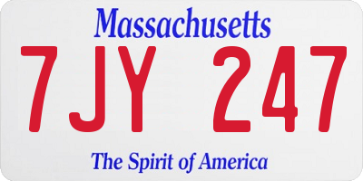 MA license plate 7JY247