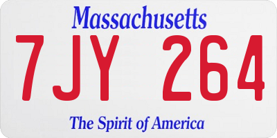 MA license plate 7JY264