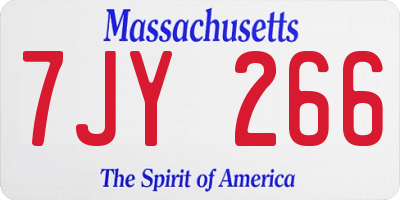 MA license plate 7JY266