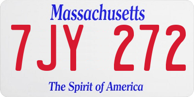 MA license plate 7JY272
