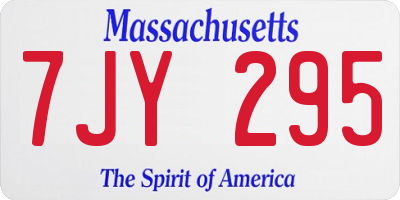 MA license plate 7JY295