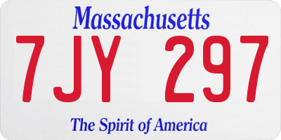 MA license plate 7JY297
