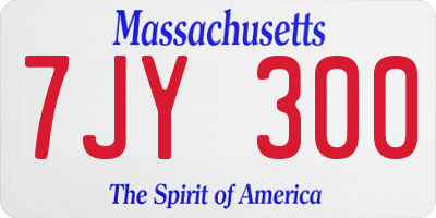 MA license plate 7JY300