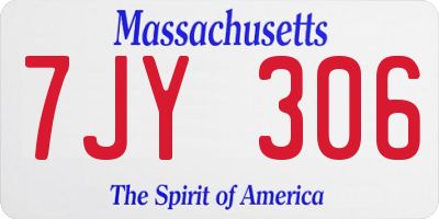 MA license plate 7JY306