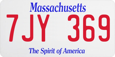 MA license plate 7JY369