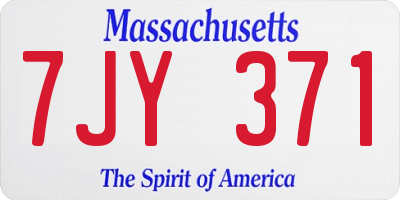MA license plate 7JY371