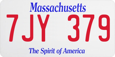 MA license plate 7JY379