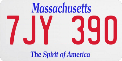 MA license plate 7JY390