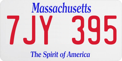MA license plate 7JY395