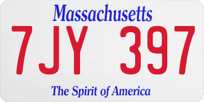 MA license plate 7JY397