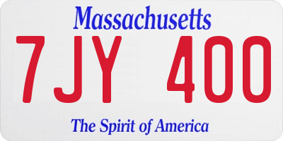 MA license plate 7JY400
