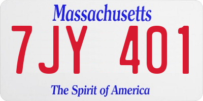 MA license plate 7JY401